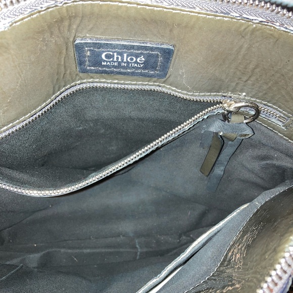 CHLOE Large OLIVE HELOISE green patent leather with silver hardware quilted bag - Picture 4 of 9